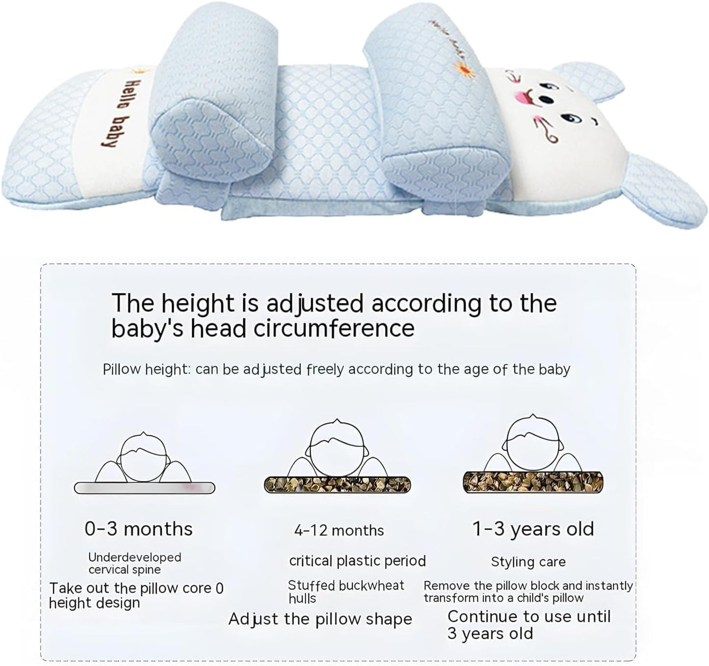 🧼 Easy to Clean: The knitted cotton pillowcase (17 × 42cm) is soft, durable, and easy to wash, making it simple to keep fresh and hygienic for your baby.🎀🦄